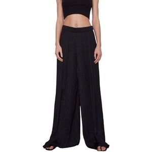 Zara Elastic Waist Pleated Wide Leg Palazzo Pants in Black (CdlG)